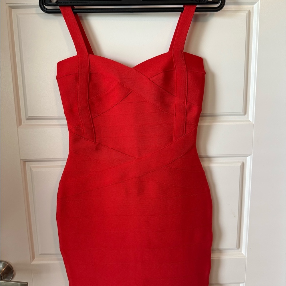 Elegant Red Bandage Dress